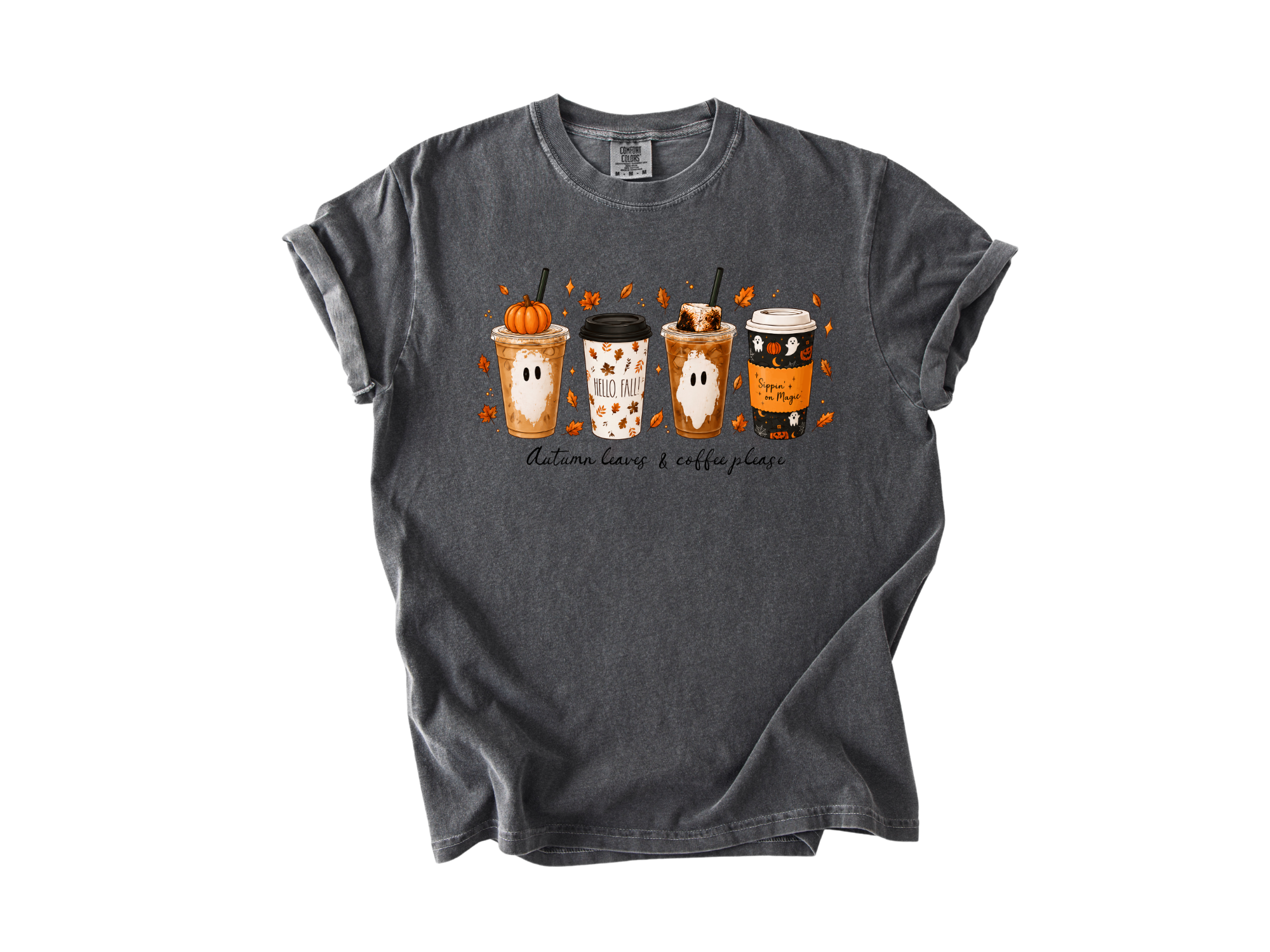 Autumn Leaves & Coffee Please Graphic Tee
