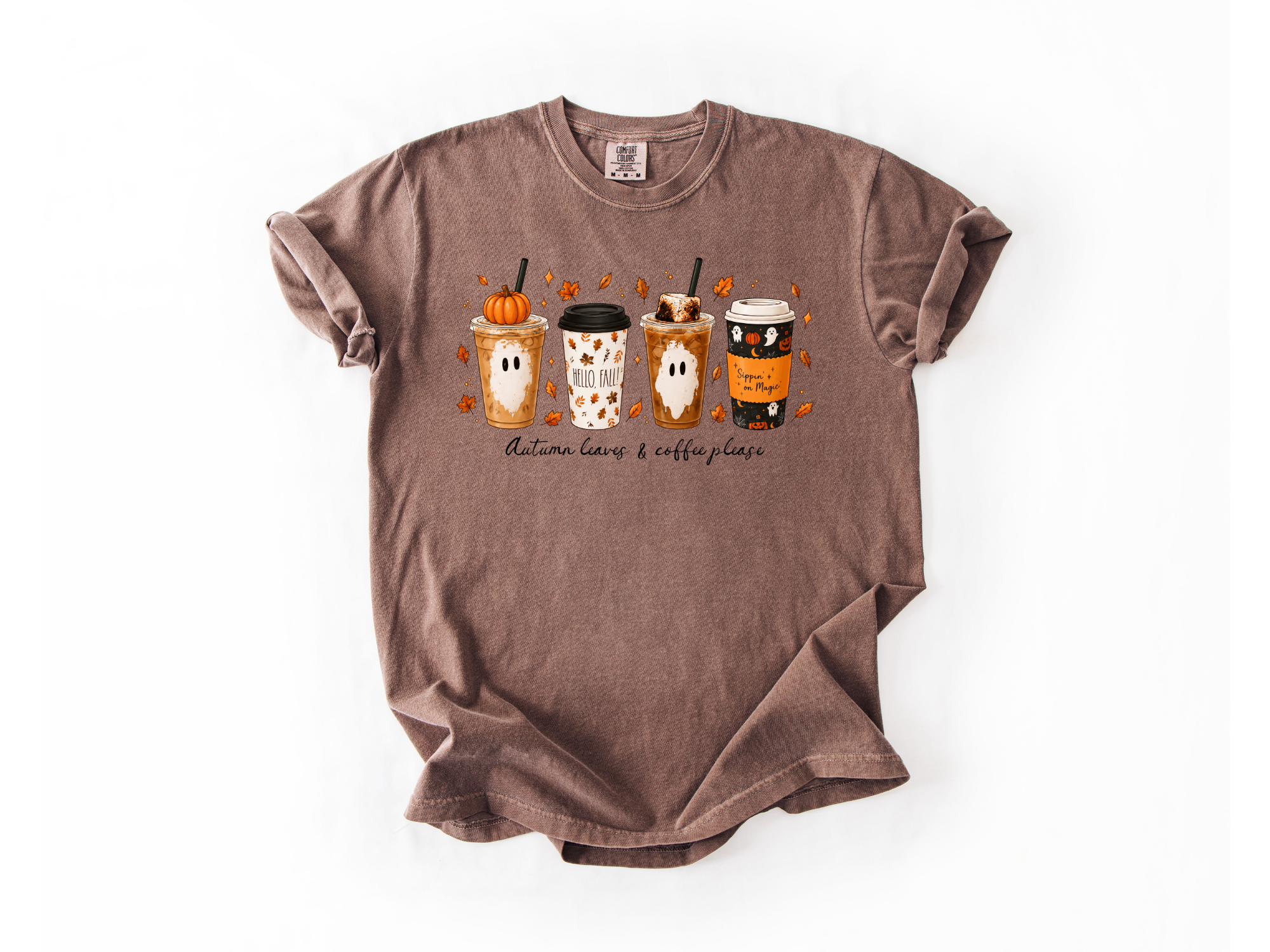 Autumn Leaves & Coffee Please Graphic Tee
