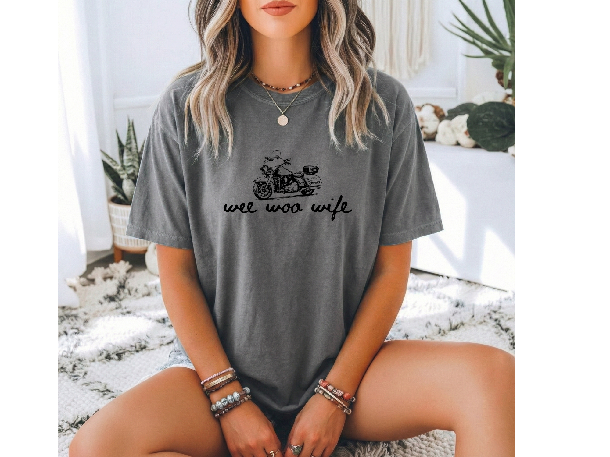 Wee Woo Wife Police Motorcycle Tee