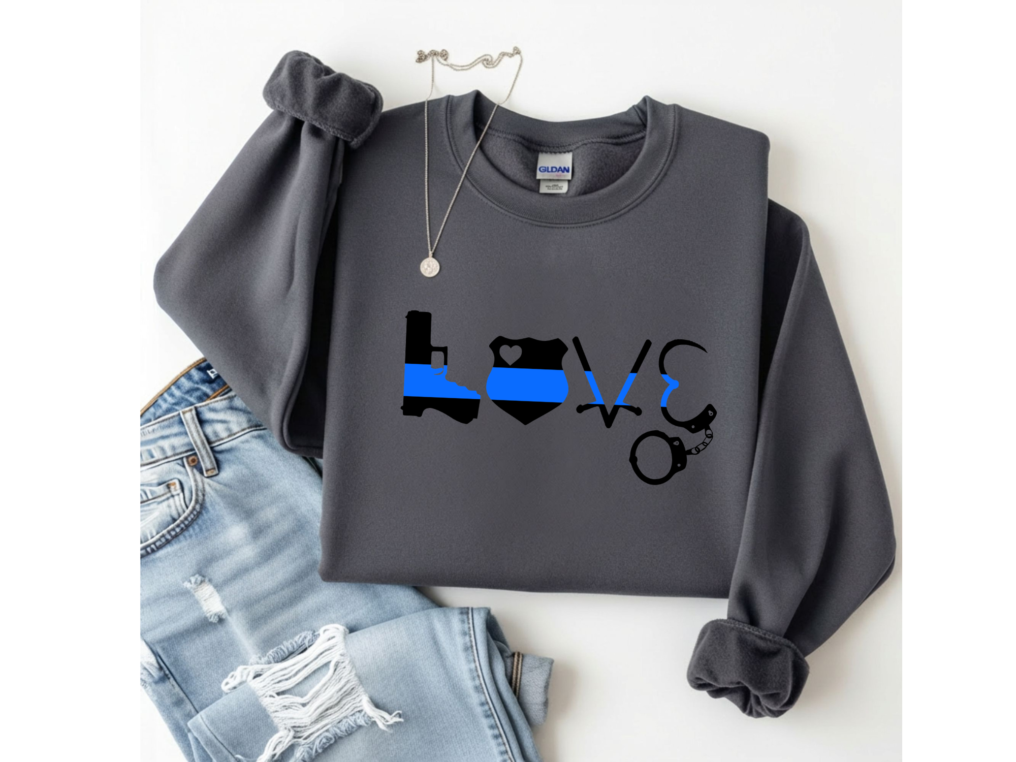Thin Blue Line LOVE Crewneck