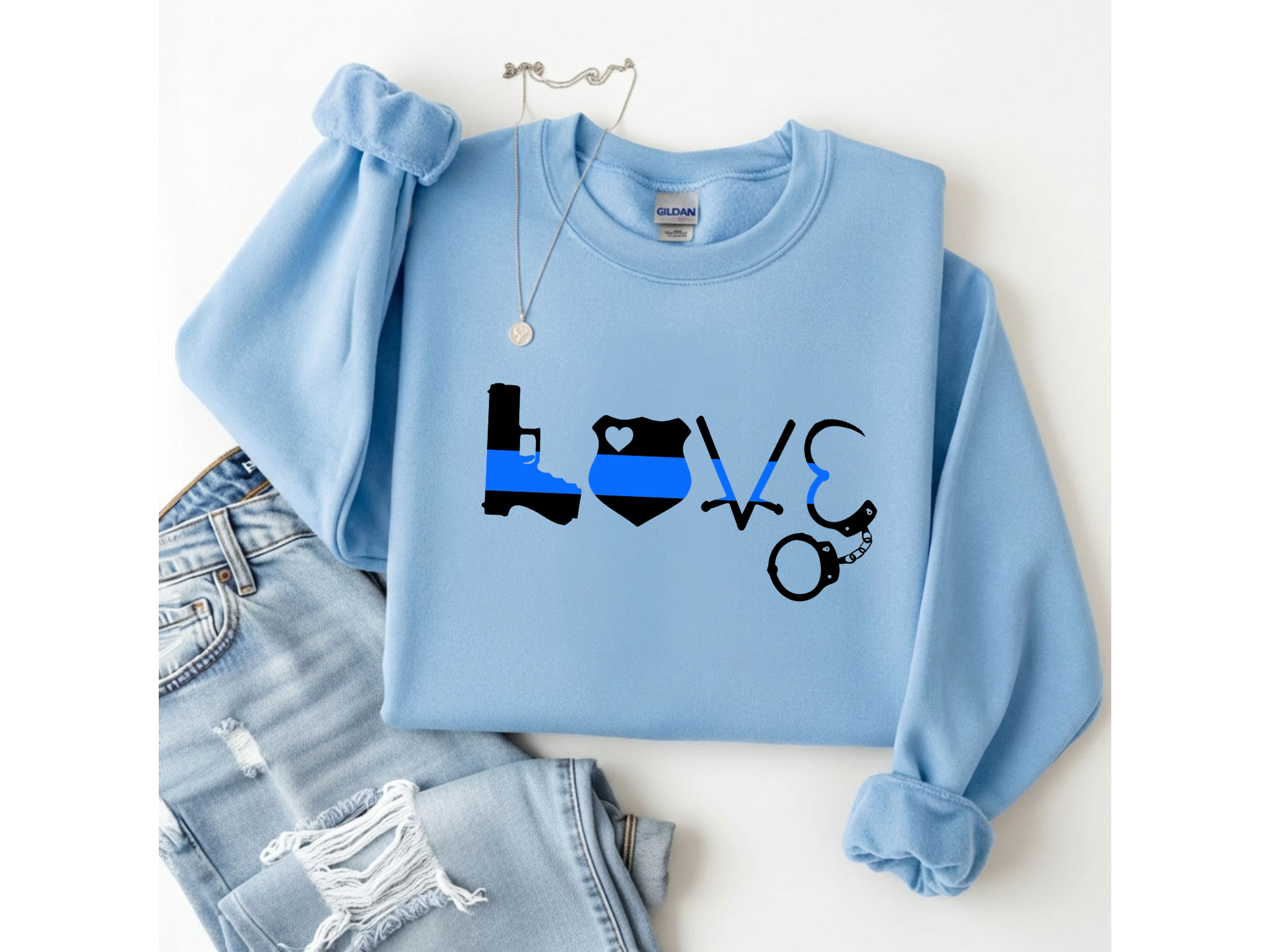 Thin Blue Line LOVE Crewneck